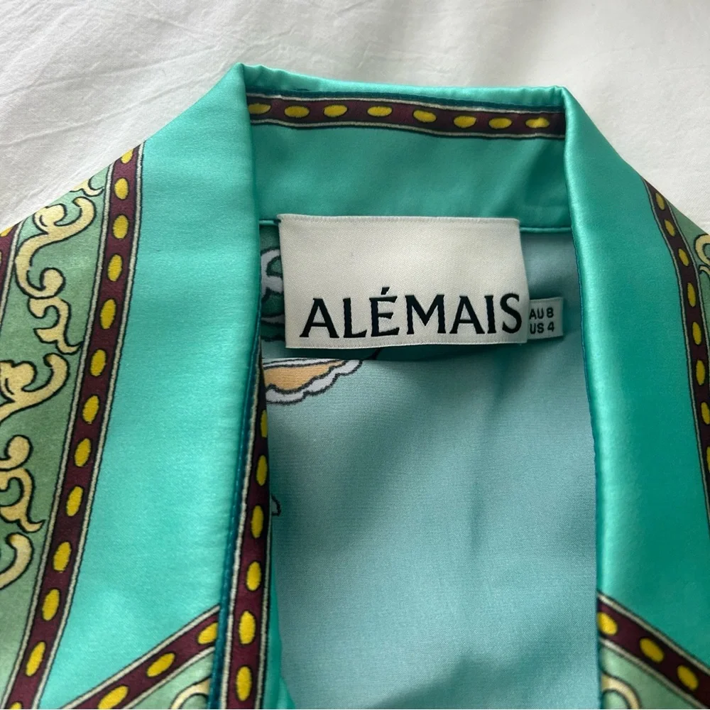 Alemais Franca shirt, size 4 US, silk satin, mint condition - Picture 4 of 11
